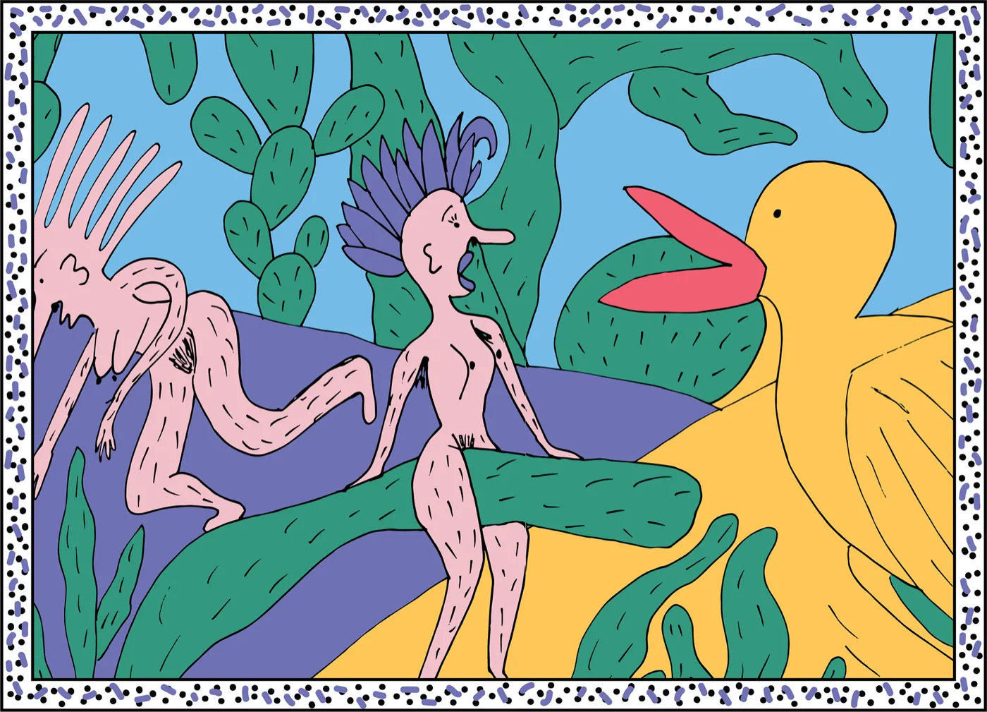 Adventures in Cactiland, ilustrație, 2020, de Cristina Cazacu