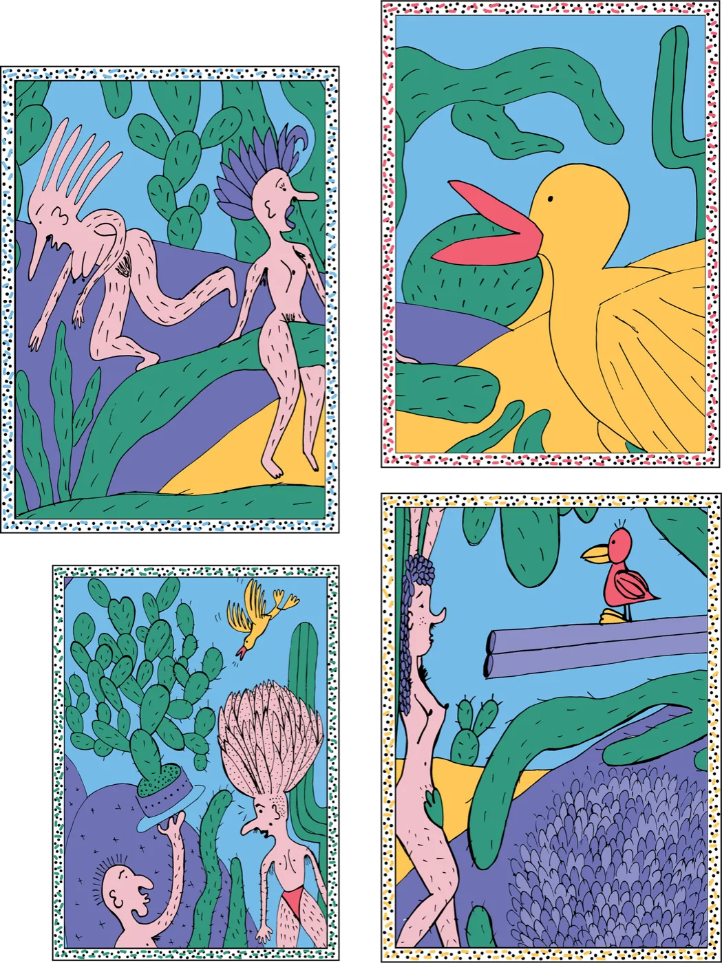 Adventures in Cactiland (2), ilustrație, 2020, de Cristina Cazacu