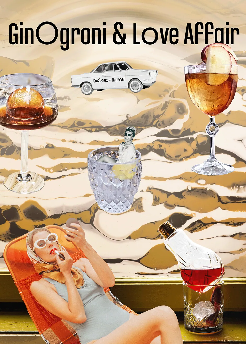 GinOgroni & lOve affair, colaj, 2023, de Cristina Cazacu
