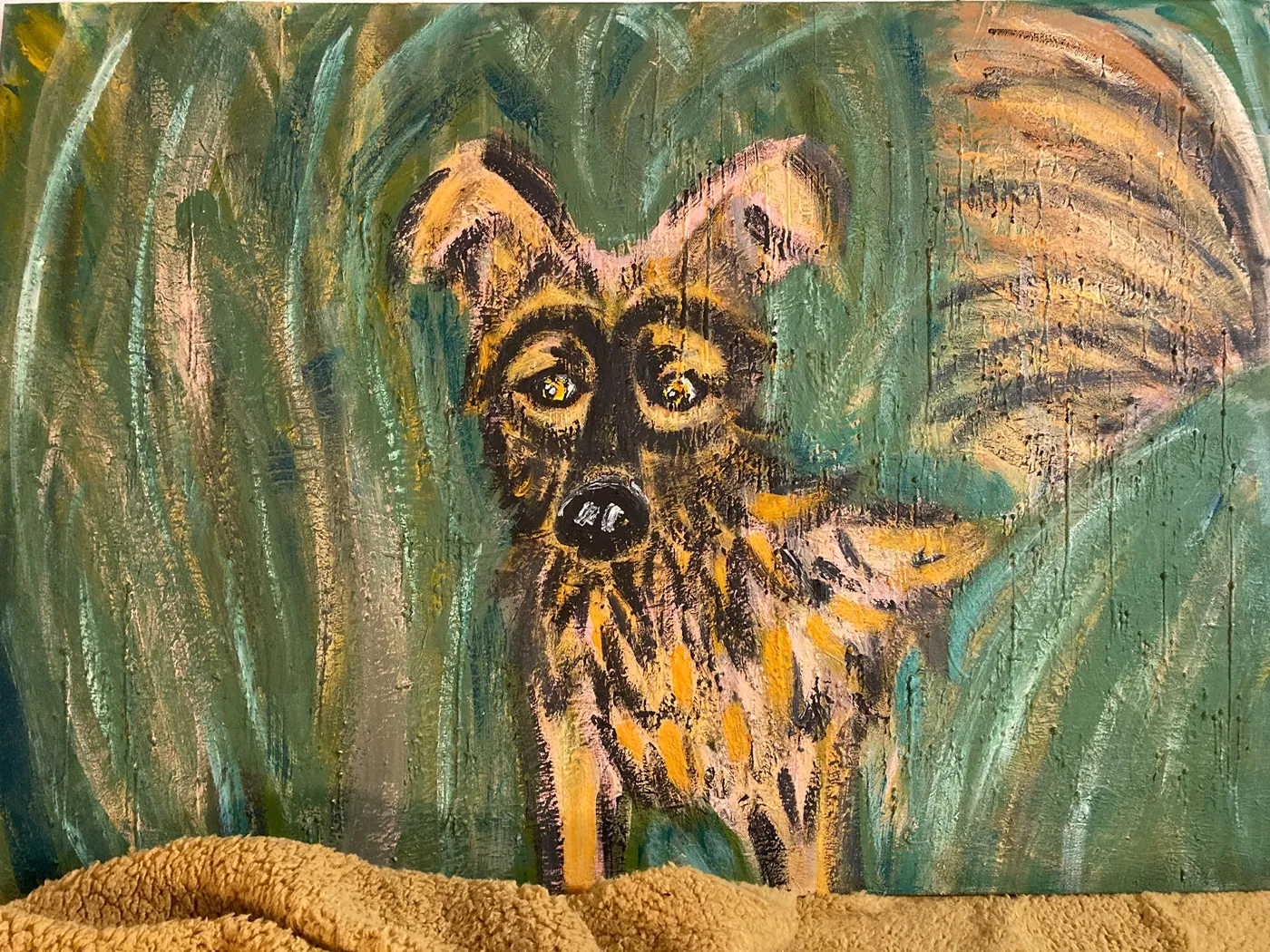 Untitled (dog), pictură originală, de Cristina Cazacu