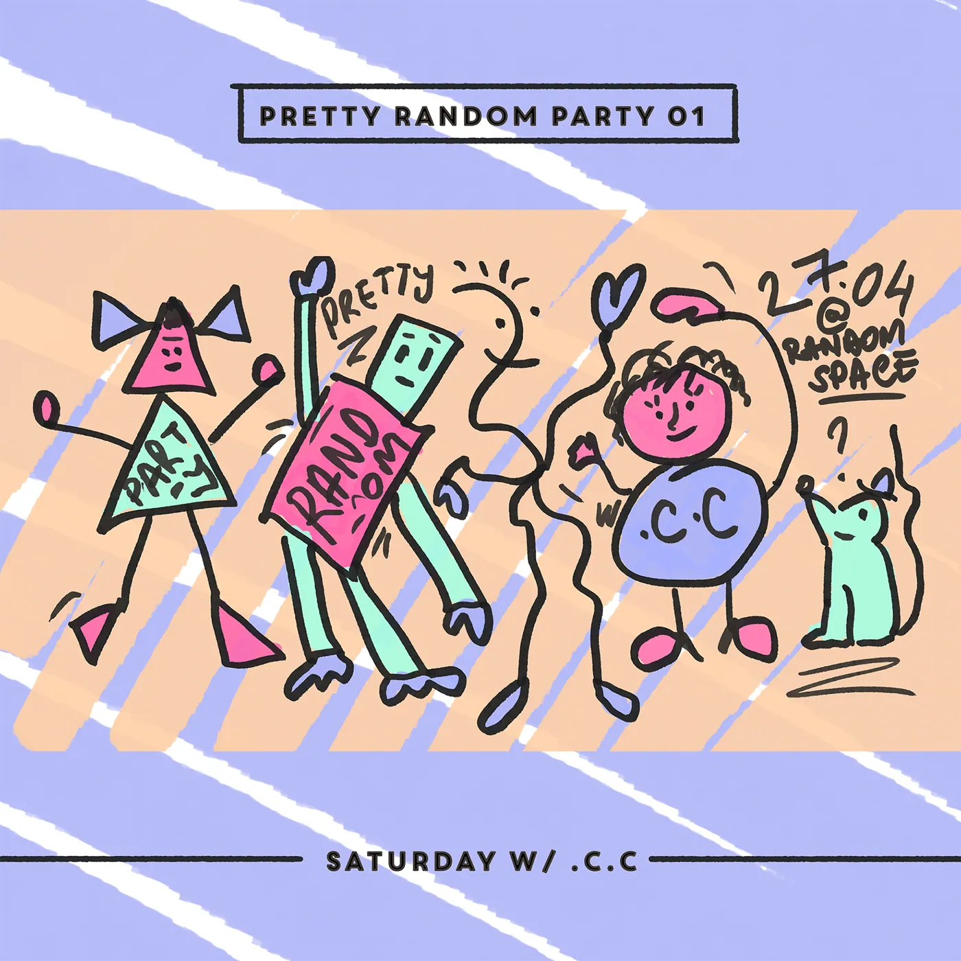 Pretty Random Party 2024, afiș, 2024, de Cristina Cazacu