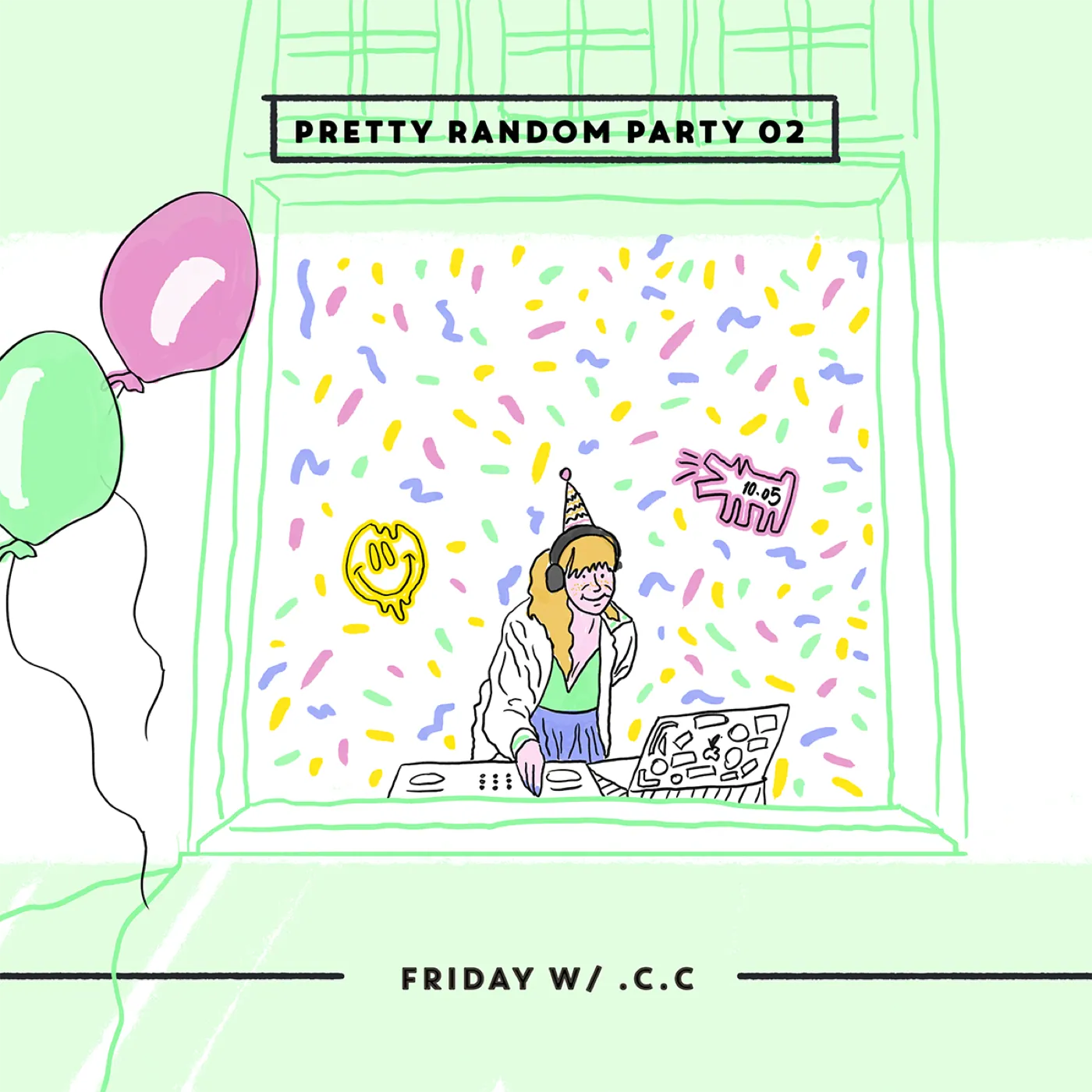 Pretty Random Party 2024 (2), afiș, 2024, de Cristina Cazacu