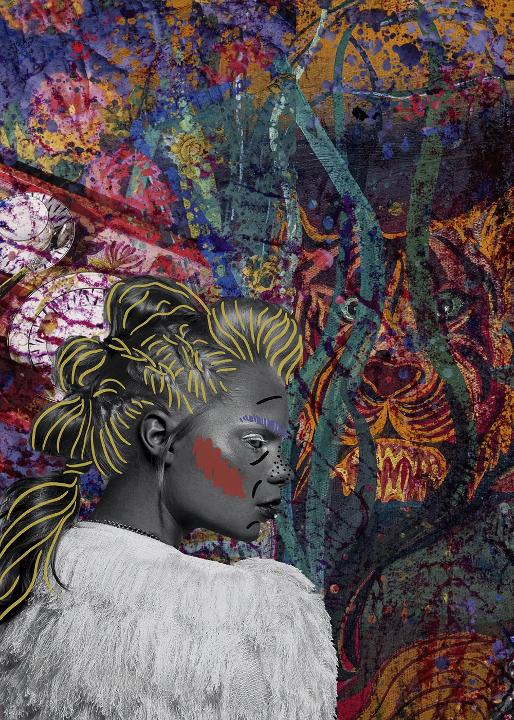 Tribute Collages (4), colaj, 2024, de Cristina Cazacu